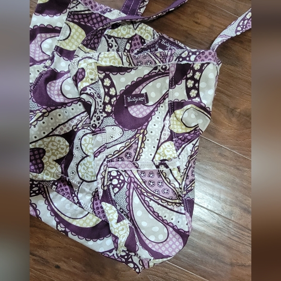 Thirty One Retro Metro Paisley Purple Canvas Tote Bag - Picture 4 of 11